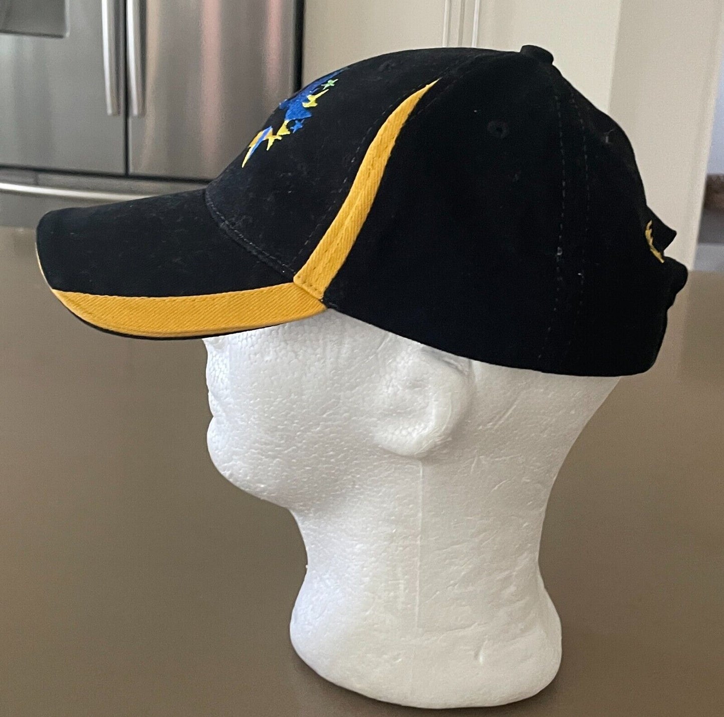 MOE RACING CLUB ( Horse ) Cap Hat Black & Gold w Logo Adjustable Strap Back NEW