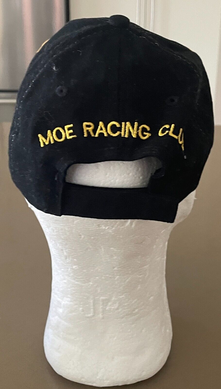 MOE RACING CLUB ( Horse ) Cap Hat Black & Gold w Logo Adjustable Strap Back NEW