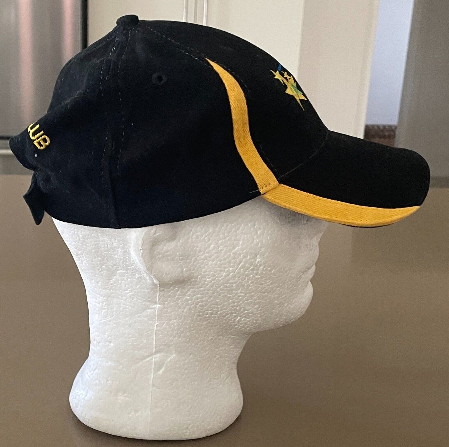 MOE RACING CLUB ( Horse ) Cap Hat Black & Gold w Logo Adjustable Strap Back NEW