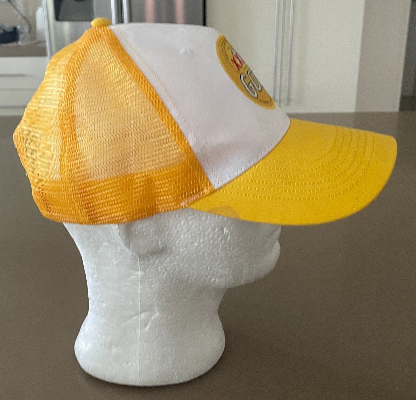 New XXXX Logo Truckers Cap Gold Yellow White Mesh Snap Back 4X YETIMO Beer Hat