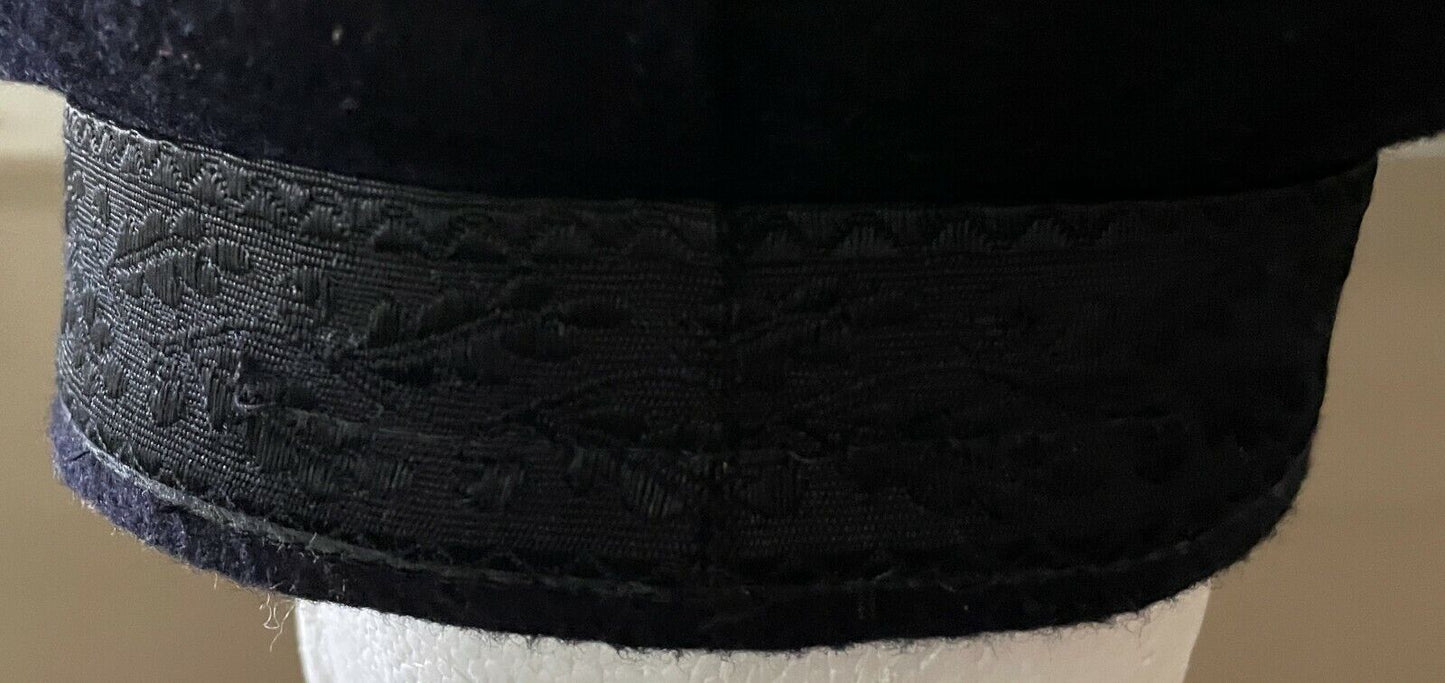 Vintage Echte Prinz-Heinrich Mutze Captain Fisherman Cap  Black Wool German 55cm