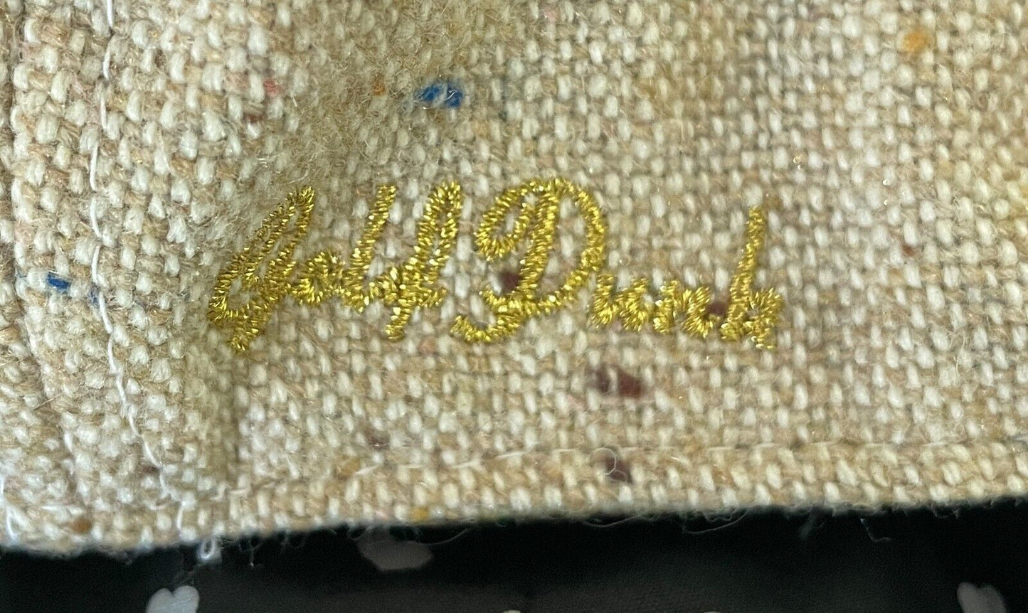 GOLF PUNK Beige Tweed Cap News Boy Style Peak Hat Size OSFA Ivy Wool Blend