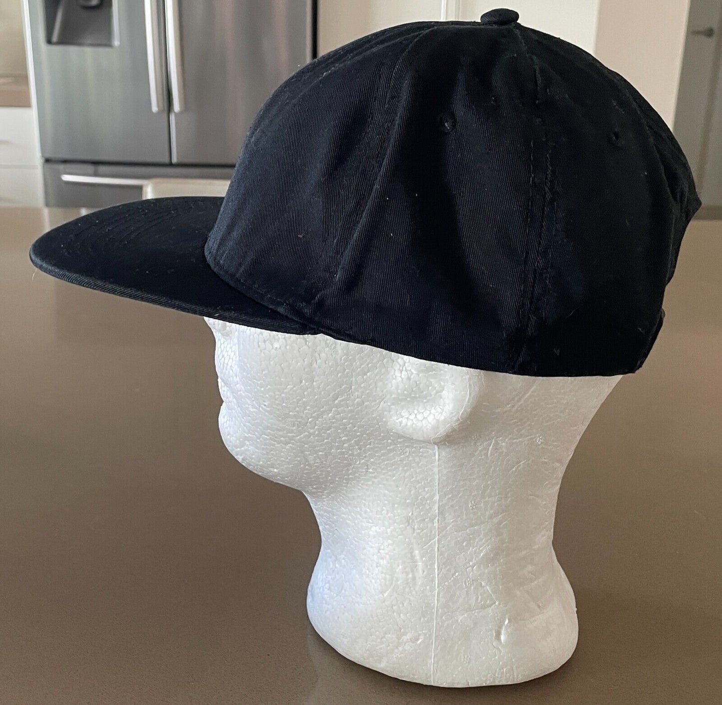 KMART Cap Snap Back Plain Flat Peak Baseball Dad Cap Black Unisex One Size NEW