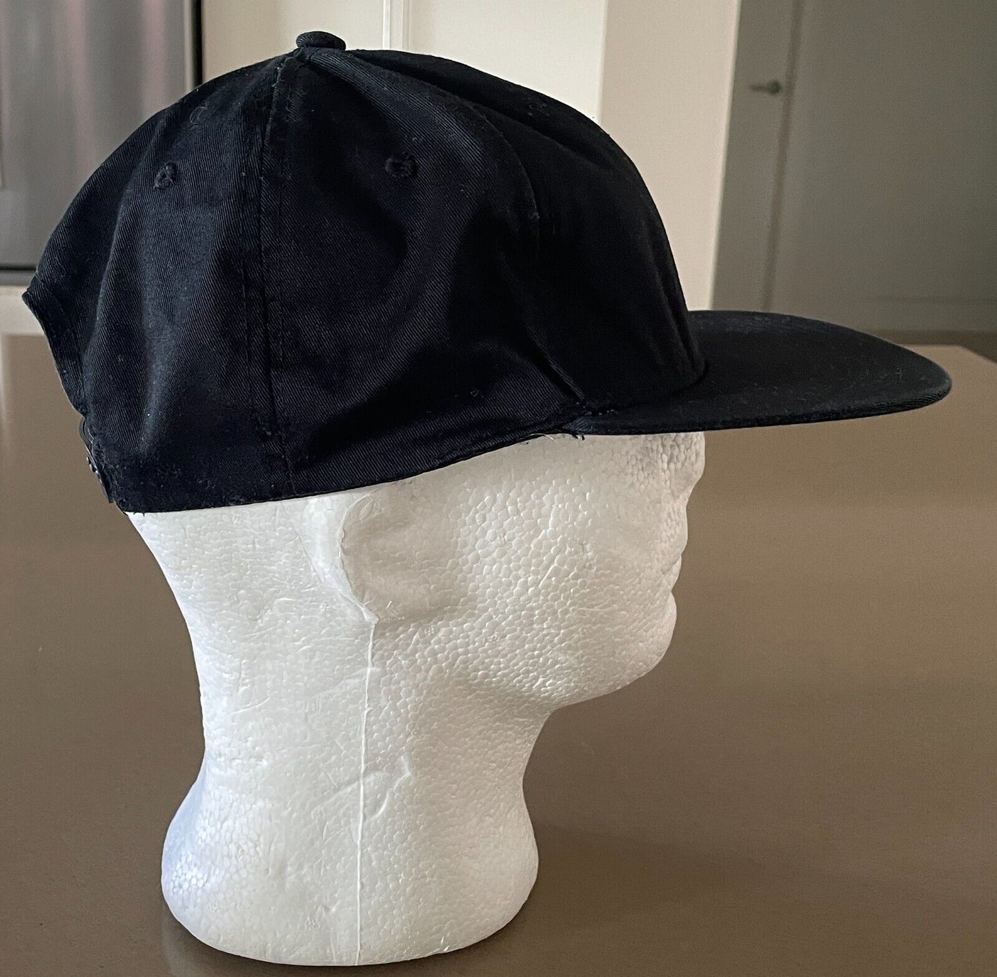KMART Cap Snap Back Plain Flat Peak Baseball Dad Cap Black Unisex One Size NEW