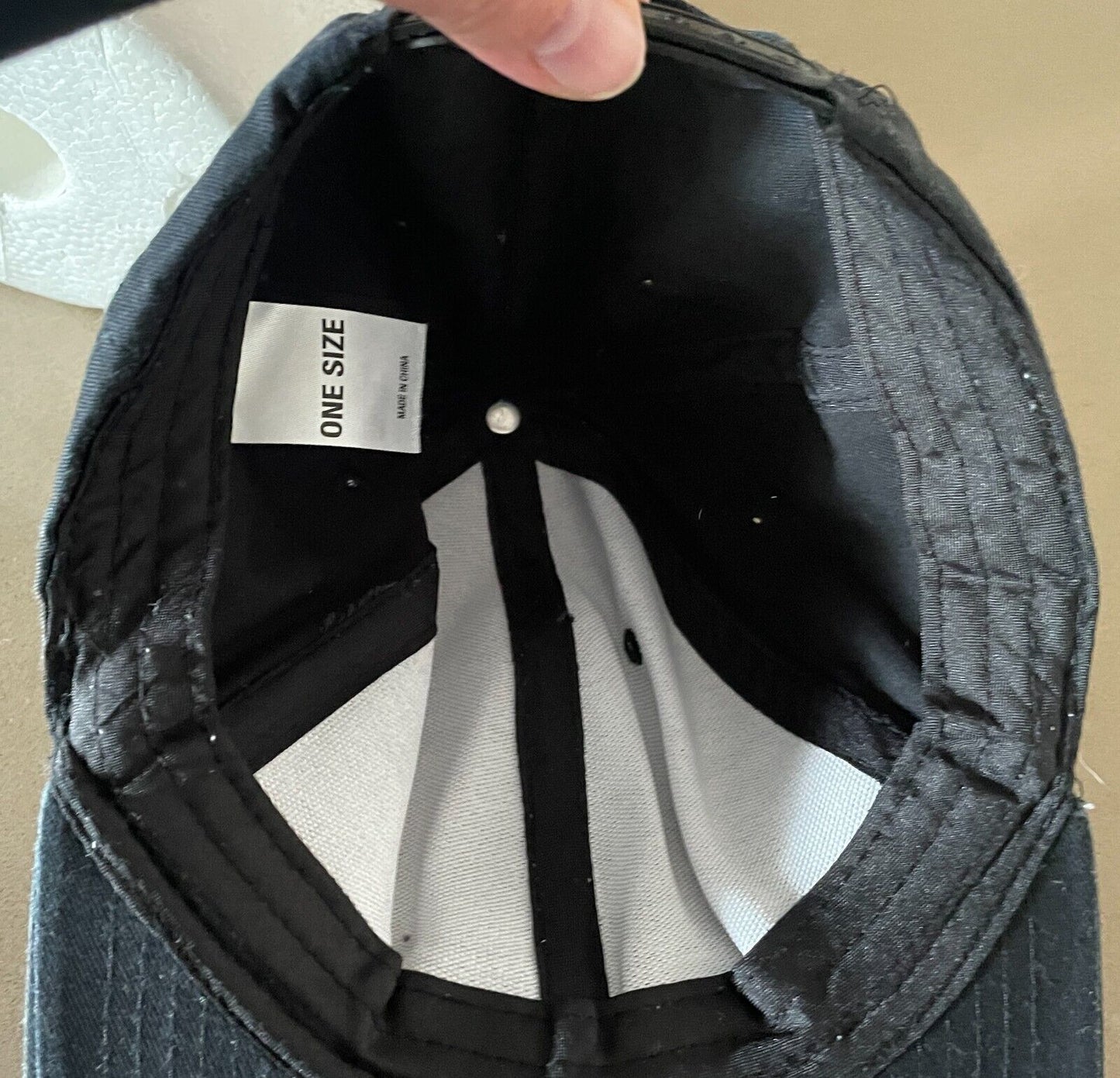 KMART Cap Snap Back Plain Flat Peak Baseball Dad Cap Black Unisex One Size NEW