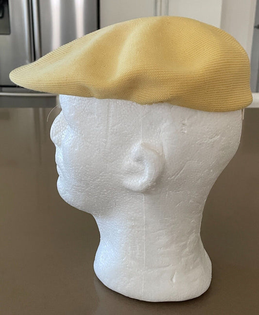 KANGOL Bailey Flat Andy Cap England Gold Yellow Fabric Size S Vintage England