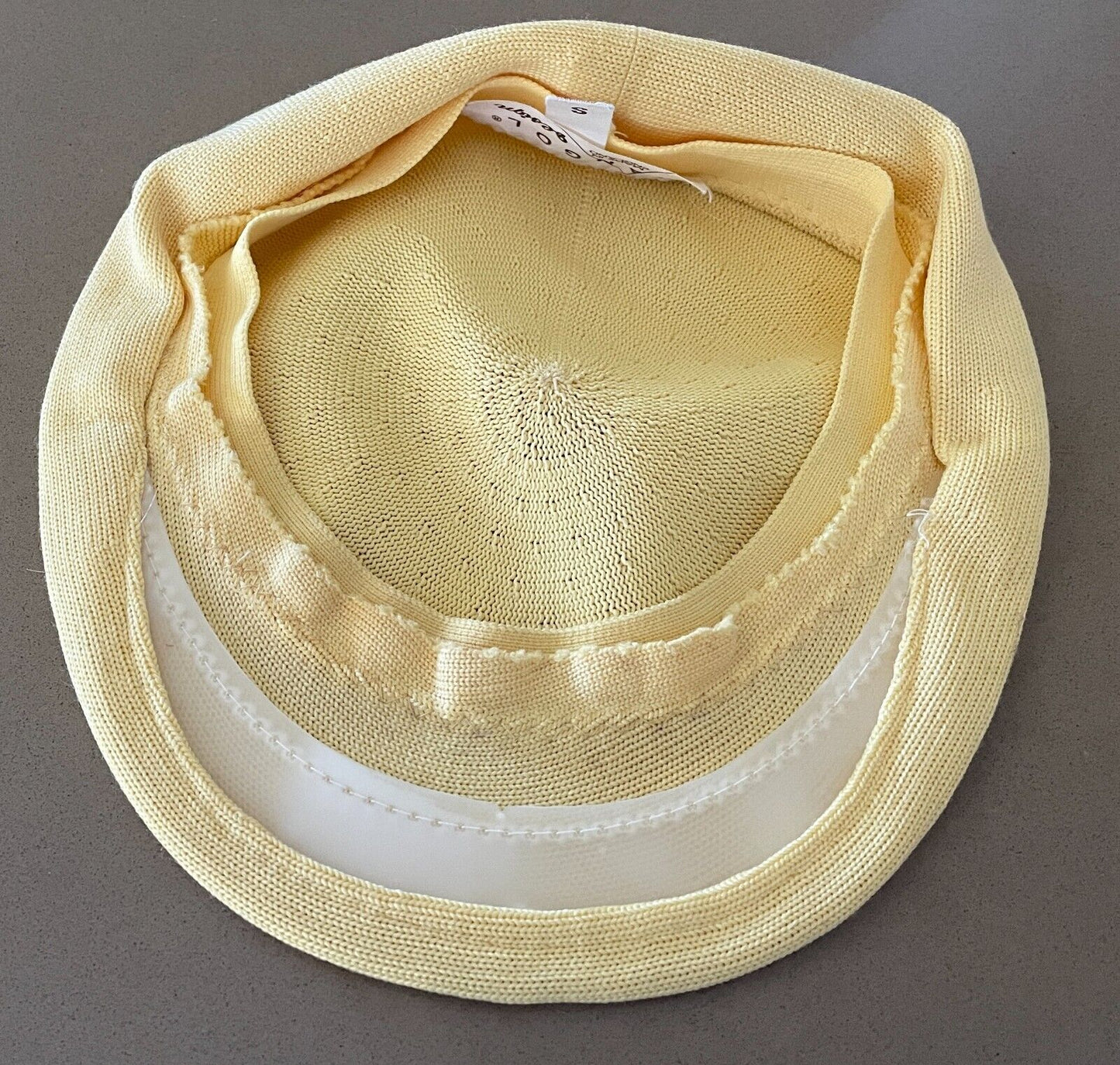 KANGOL Bailey Flat Andy Cap England Gold Yellow Fabric Size S Vintage England