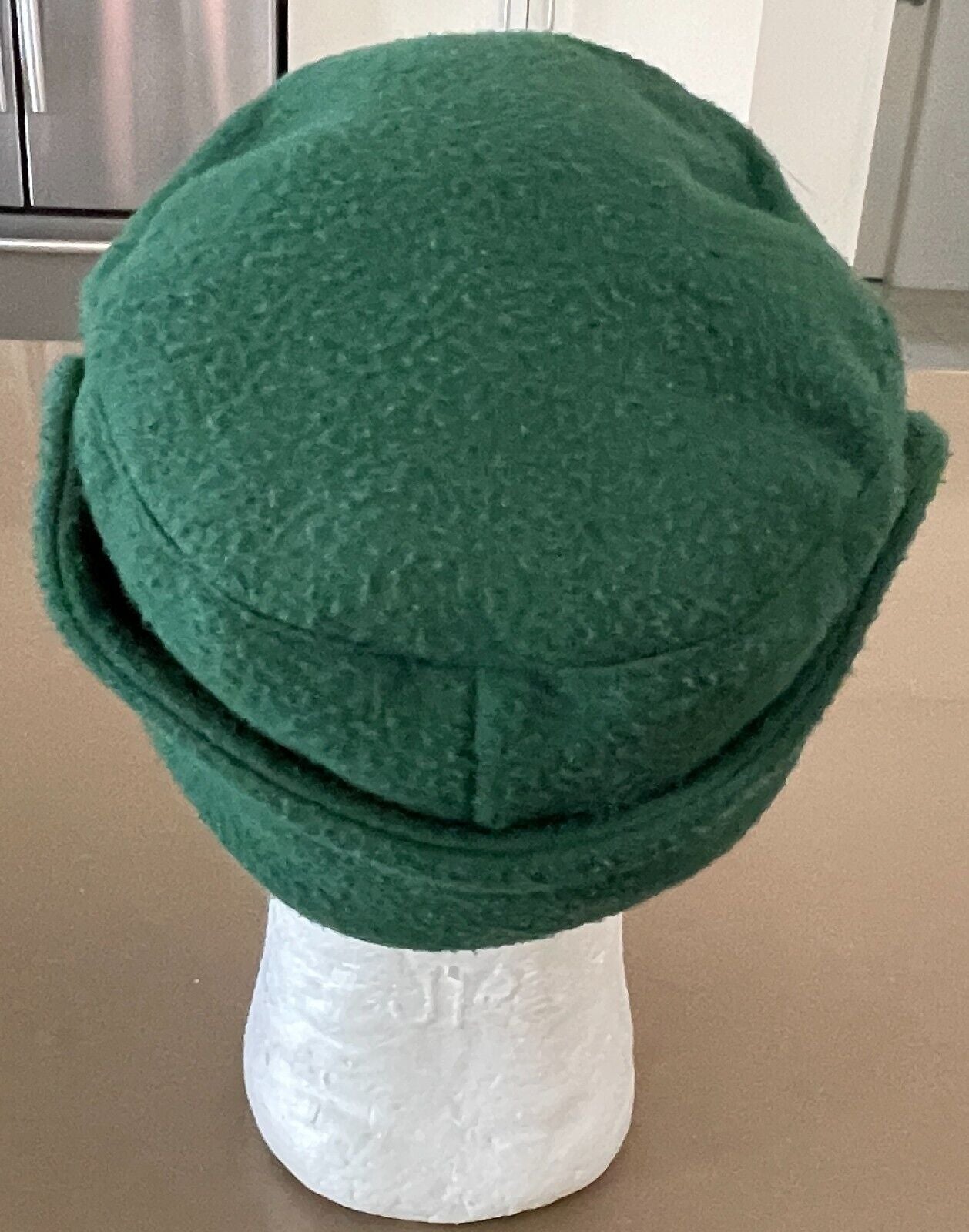 KANGOL Hat Green Shower Proof Cap Ear Flaps Sz 52cm Reversible Black Vintage NEW