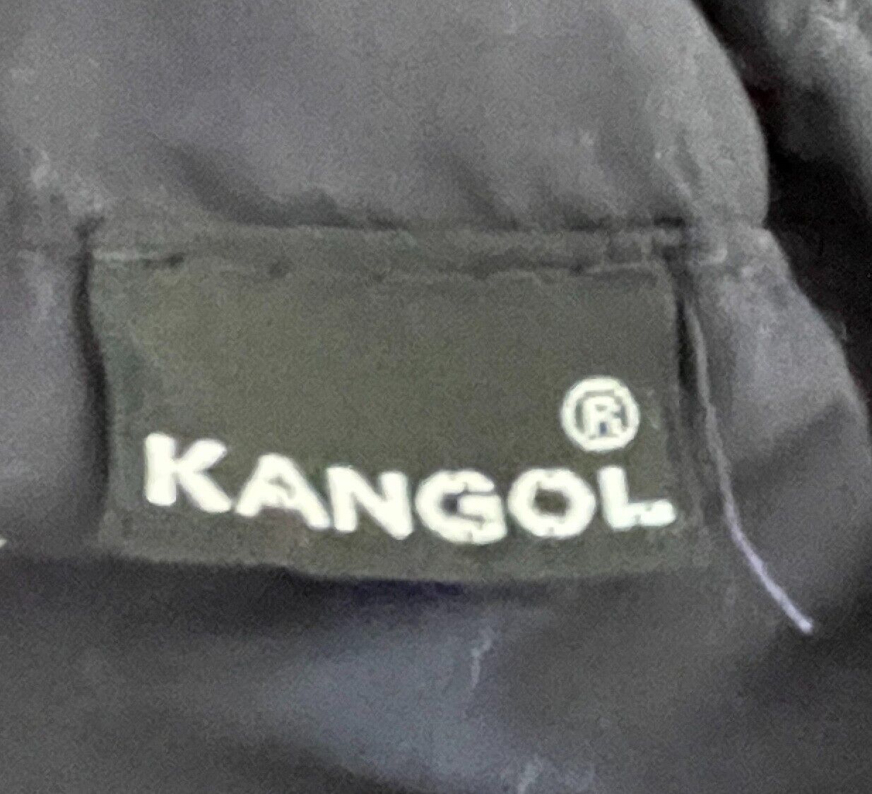 KANGOL Hat Green Shower Proof Cap Ear Flaps Sz 52cm Reversible Black Vintage NEW