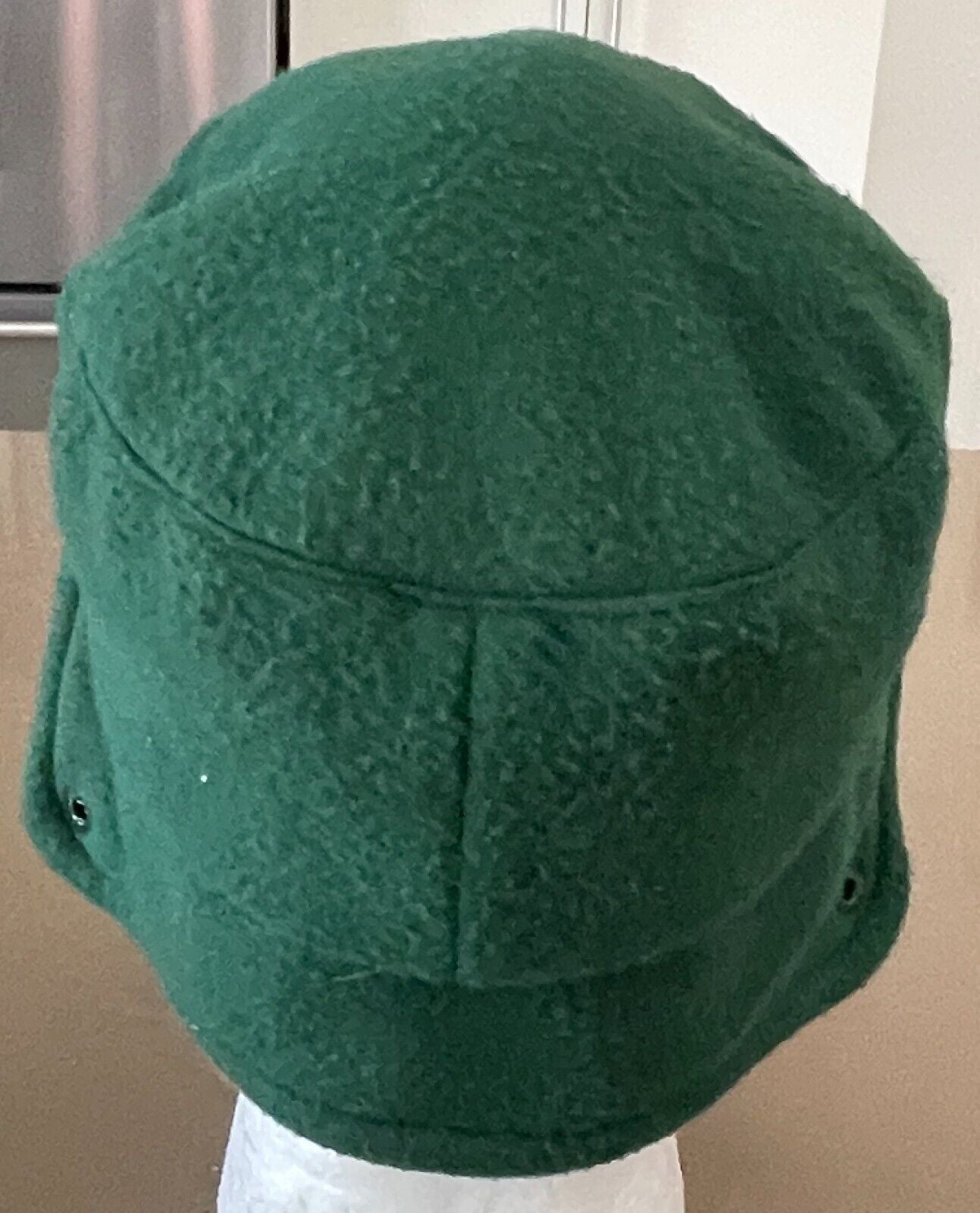 KANGOL Hat Green Shower Proof Cap Ear Flaps Sz 52cm Reversible Black Vintage NEW