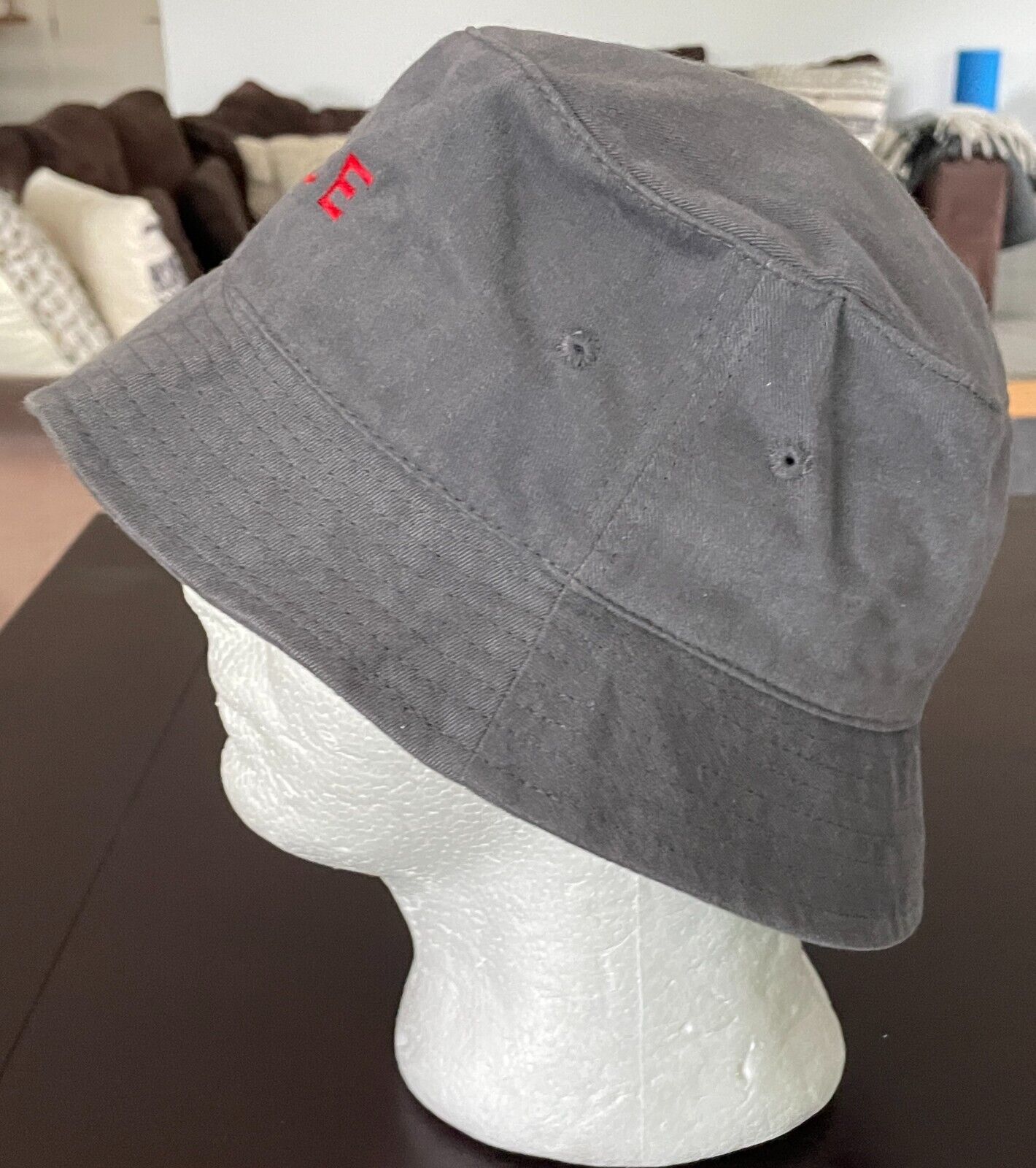 Unisex Bucket Hat FRANCE Souvenir Grey Wash Cotton One Size