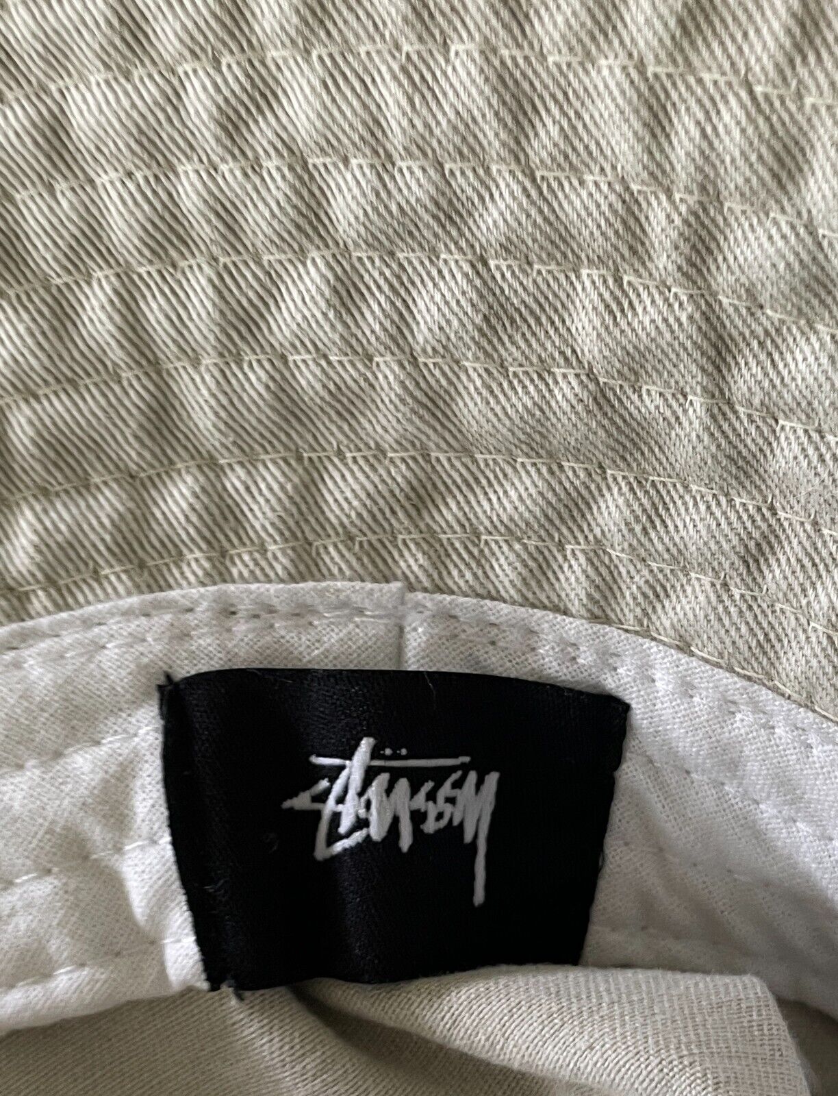 STUSSY Bucket Hat Beige Embroidered "Cities" Unisex Adult One Size Cap