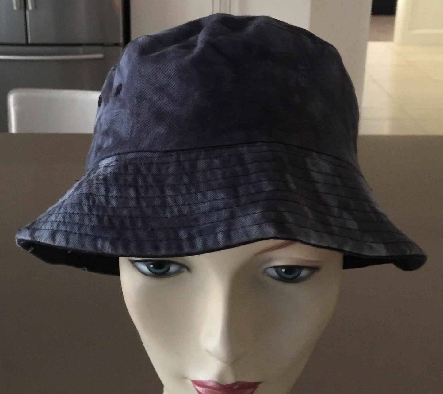 Mens FCT HAT Bucket Hat Reversible Black Grey White Marble & Paisley Print 58cm