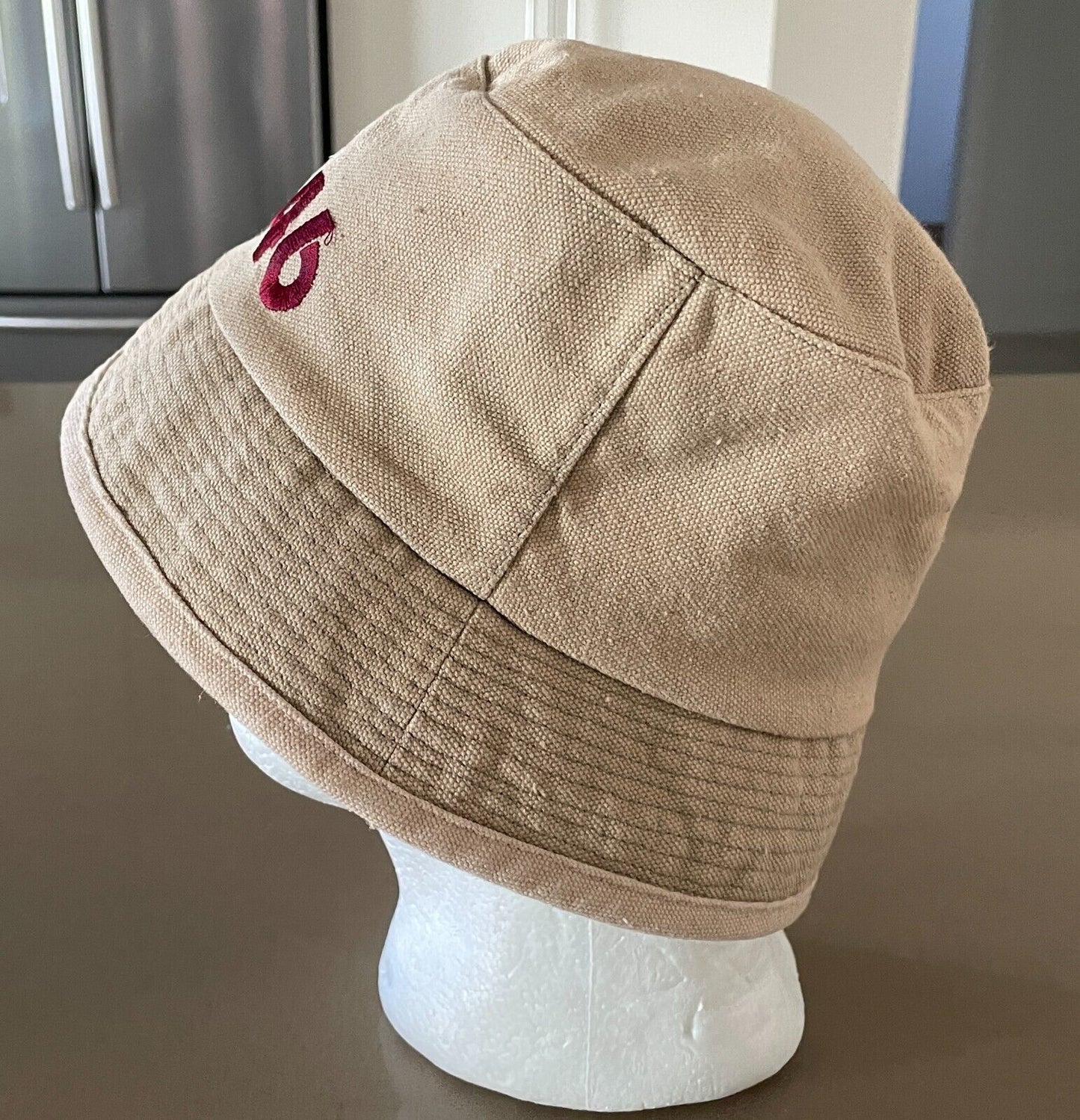 JARVIS WALKER Bucket Hat 46 Big Game Fishing Beige Embroidered  Unisex Size S M