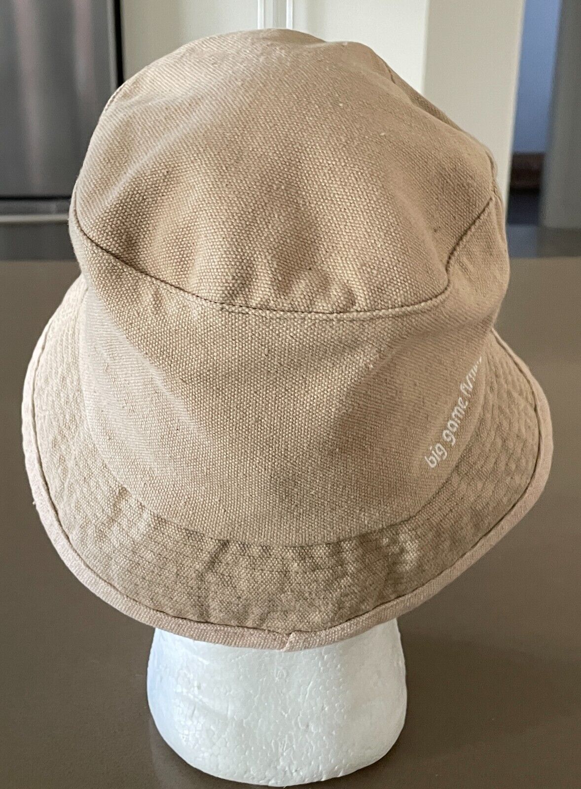 JARVIS WALKER Bucket Hat 46 Big Game Fishing Beige Embroidered  Unisex Size S M
