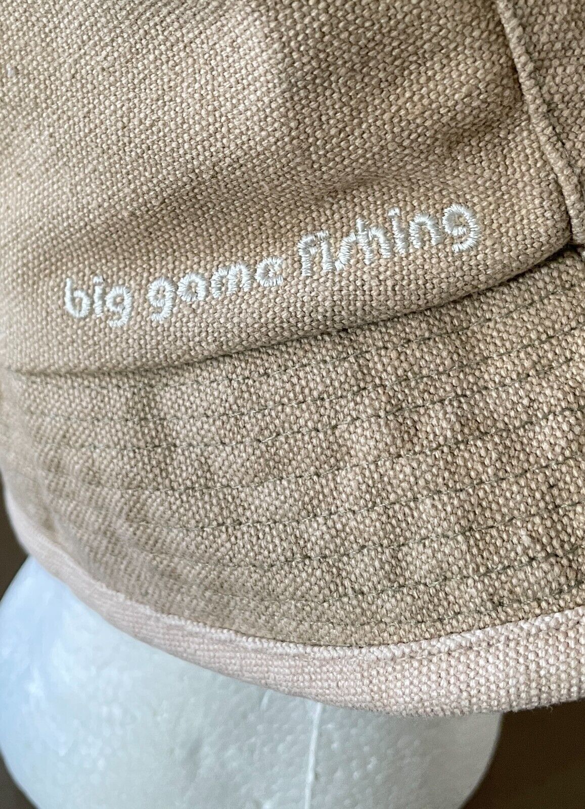 JARVIS WALKER Bucket Hat 46 Big Game Fishing Beige Embroidered  Unisex Size S M