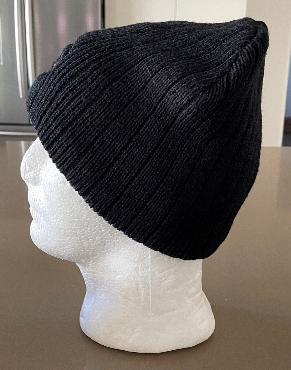 TOTAL HARDWARE Black Knit Beanie Motif One Size Unisex Hat Cap Work Tradie NEW