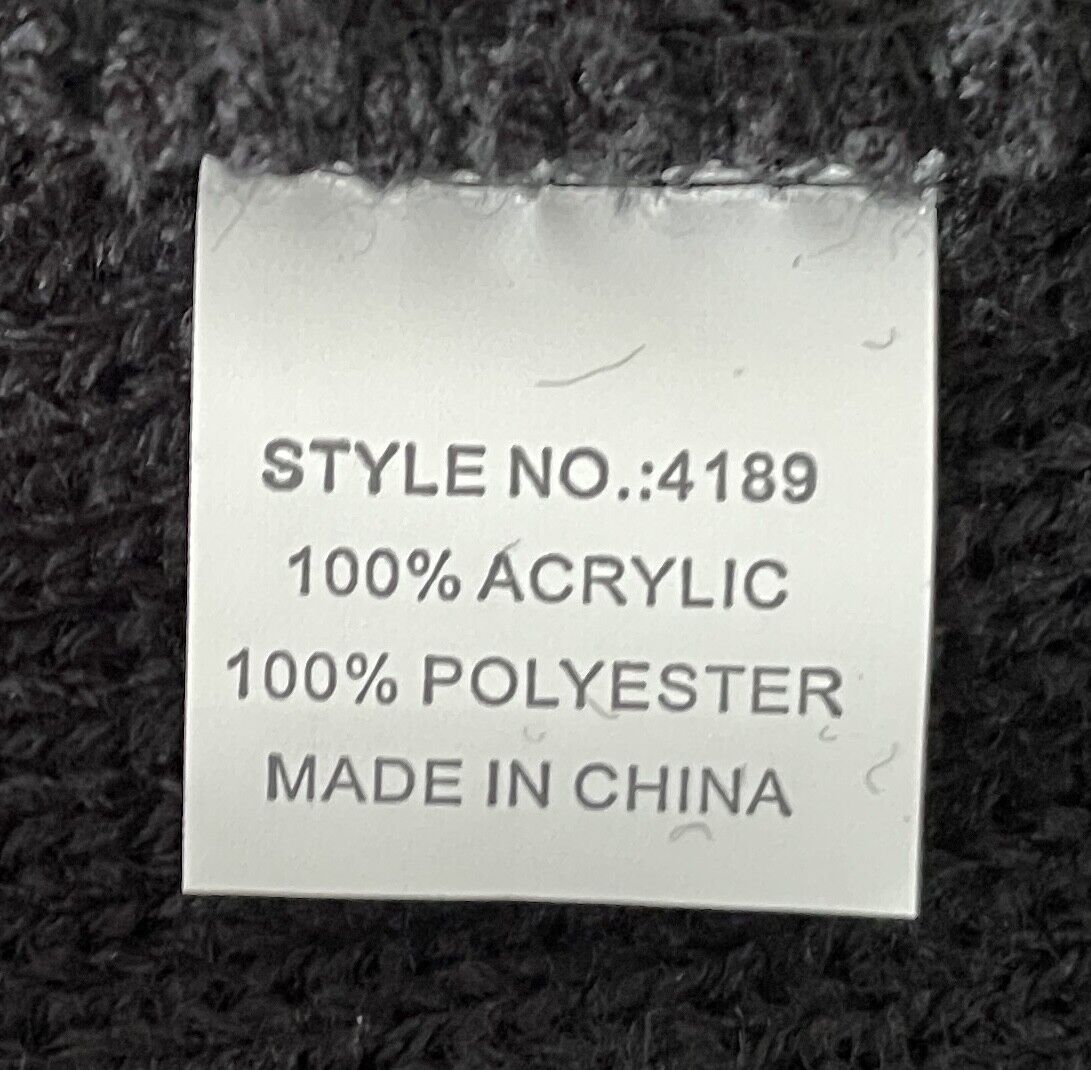 TOTAL HARDWARE Black Knit Beanie Motif One Size Unisex Hat Cap Work Tradie NEW