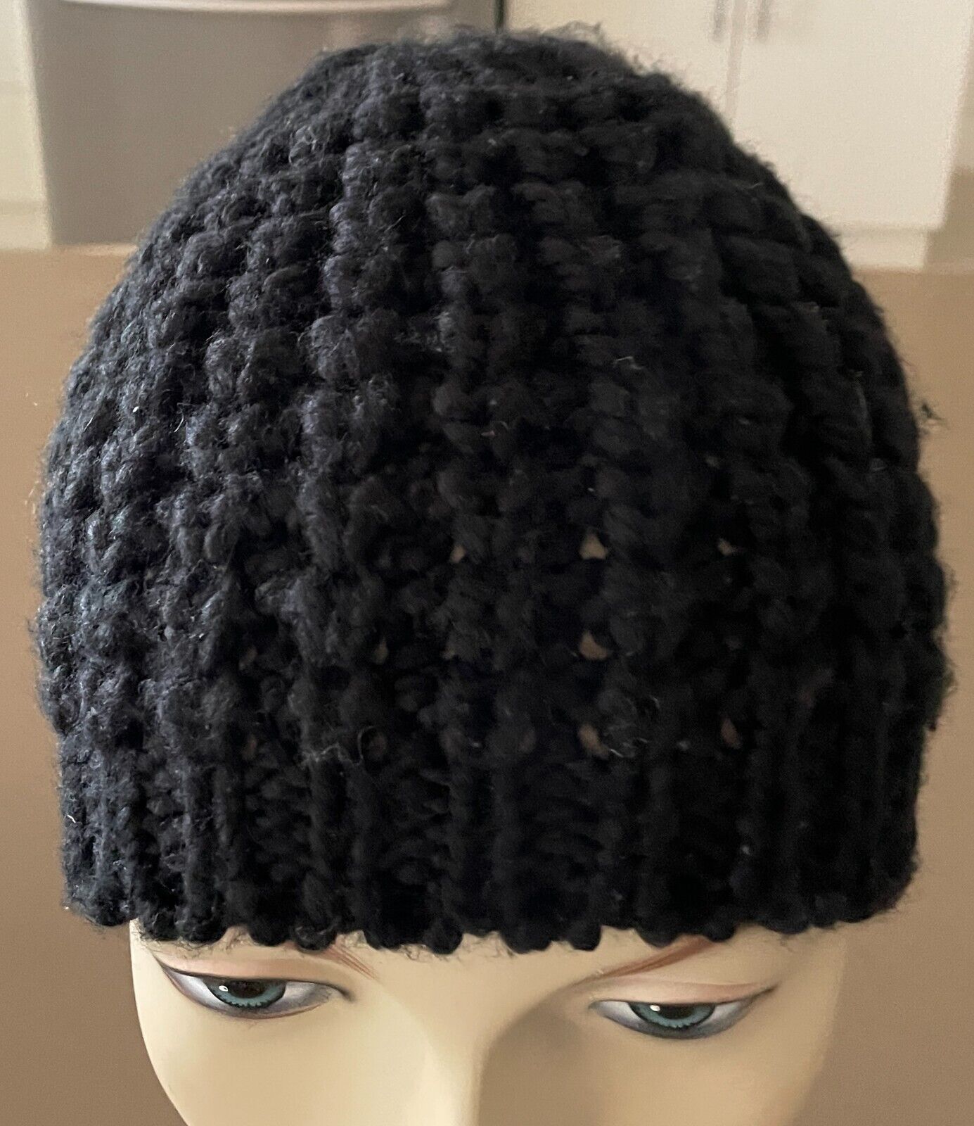 NOW Beanie Black Chunky Knit Acrylic Beanie To Fit Size 57cm Hat Cap