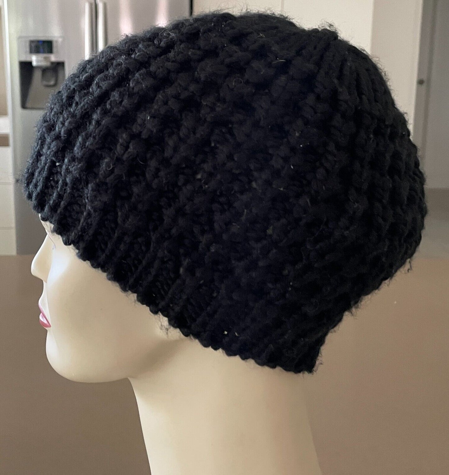 NOW Beanie Black Chunky Knit Acrylic Beanie To Fit Size 57cm Hat Cap