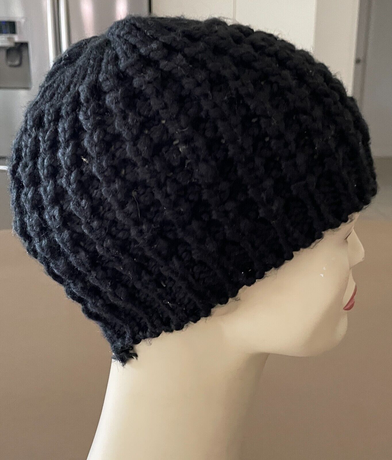 NOW Beanie Black Chunky Knit Acrylic Beanie To Fit Size 57cm Hat Cap