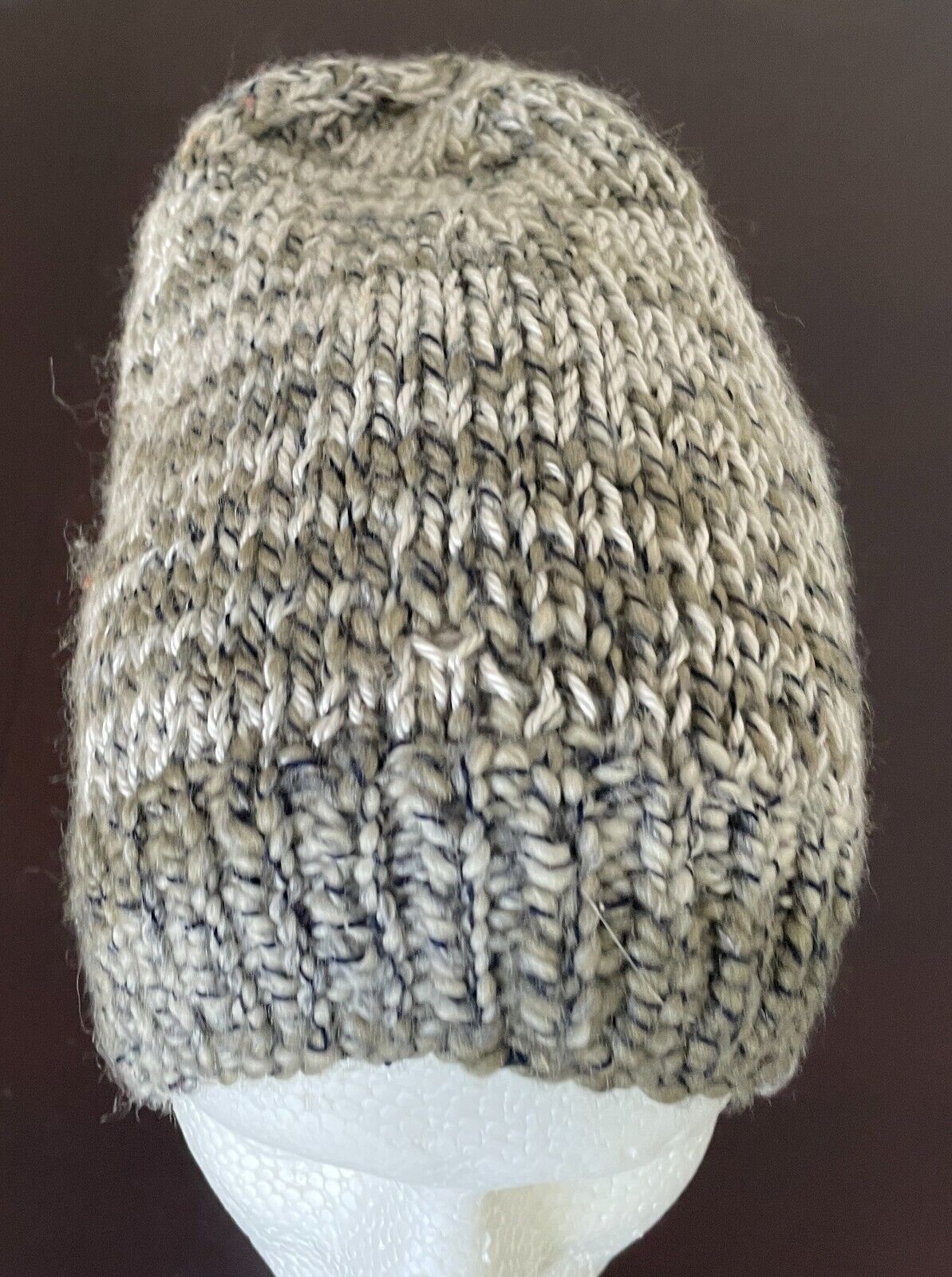 Chunky Knit BEANIE Khaki Beige Stretch Unisex One Size Hat Cap