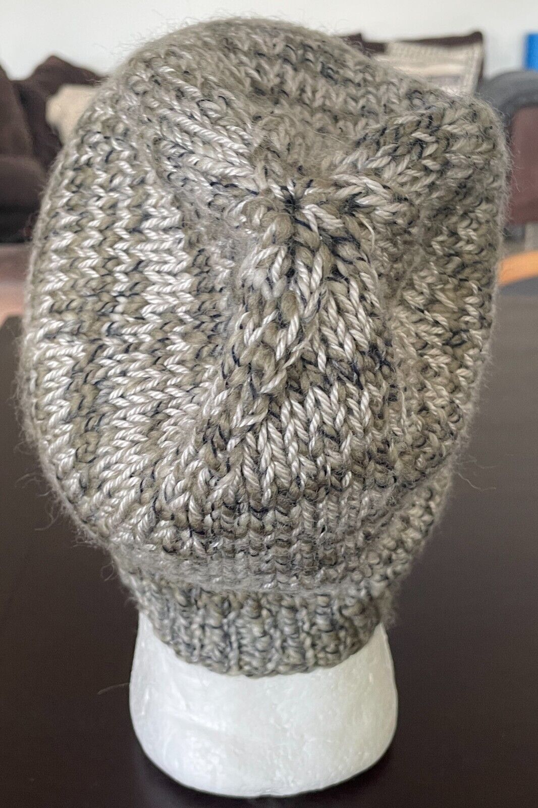 Chunky Knit BEANIE Khaki Beige Stretch Unisex One Size Hat Cap