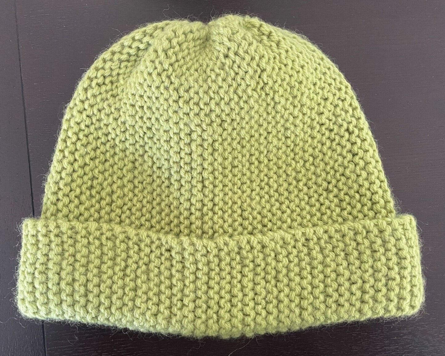 Beanie Lime Citrus Green Chunky Knit Winter Hand Knit Cap Hat Handmade Ladies
