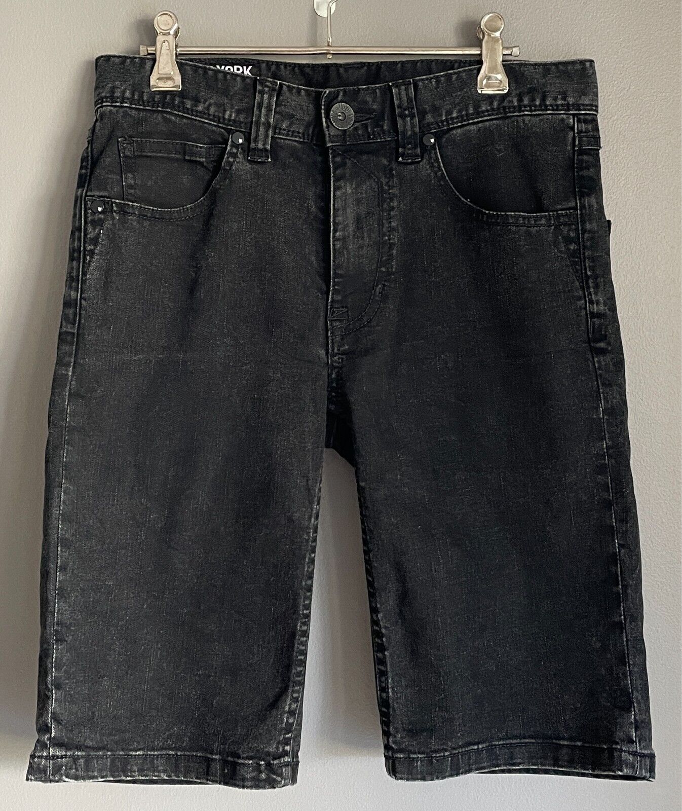 ZOO YORK Skater Denim Shorts Black Slim Fit  Size 28 Mens