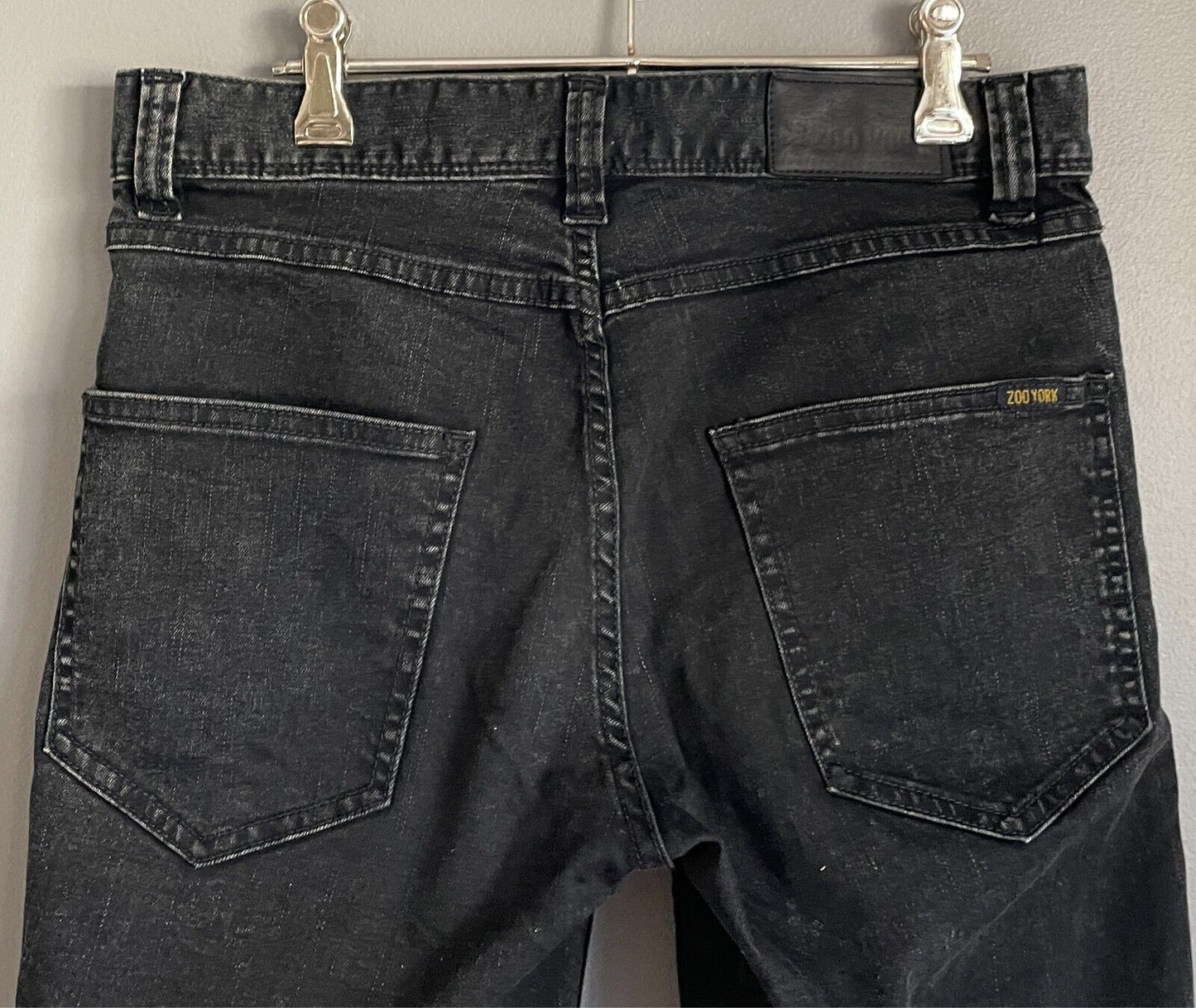 ZOO YORK Skater Denim Shorts Black Slim Fit  Size 28 Mens