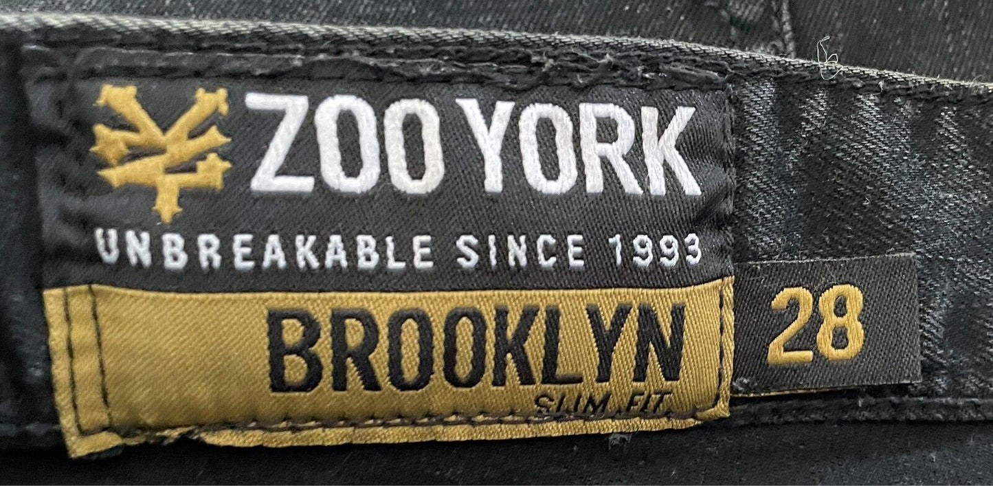 ZOO YORK Skater Denim Shorts Black Slim Fit  Size 28 Mens
