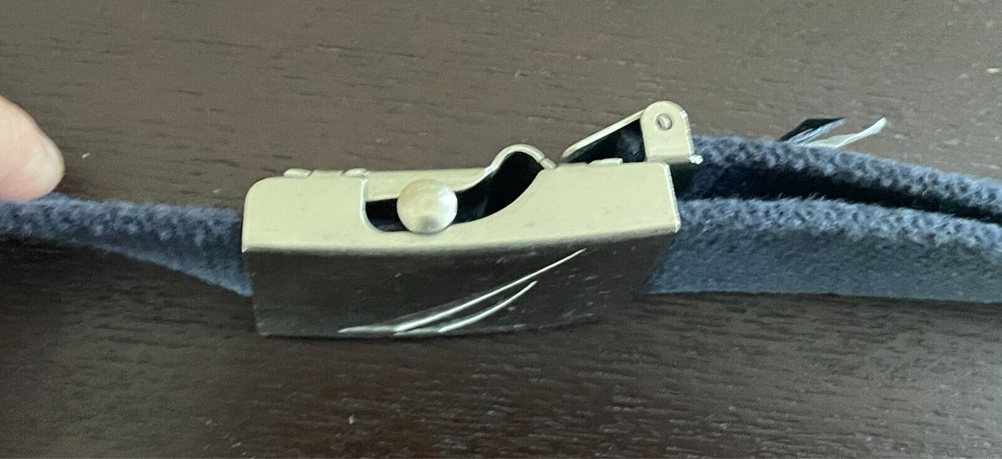 Mens Belt NAUTICA Navy Cotton Webbing Size S M 4cm Wide Automatic Buckle