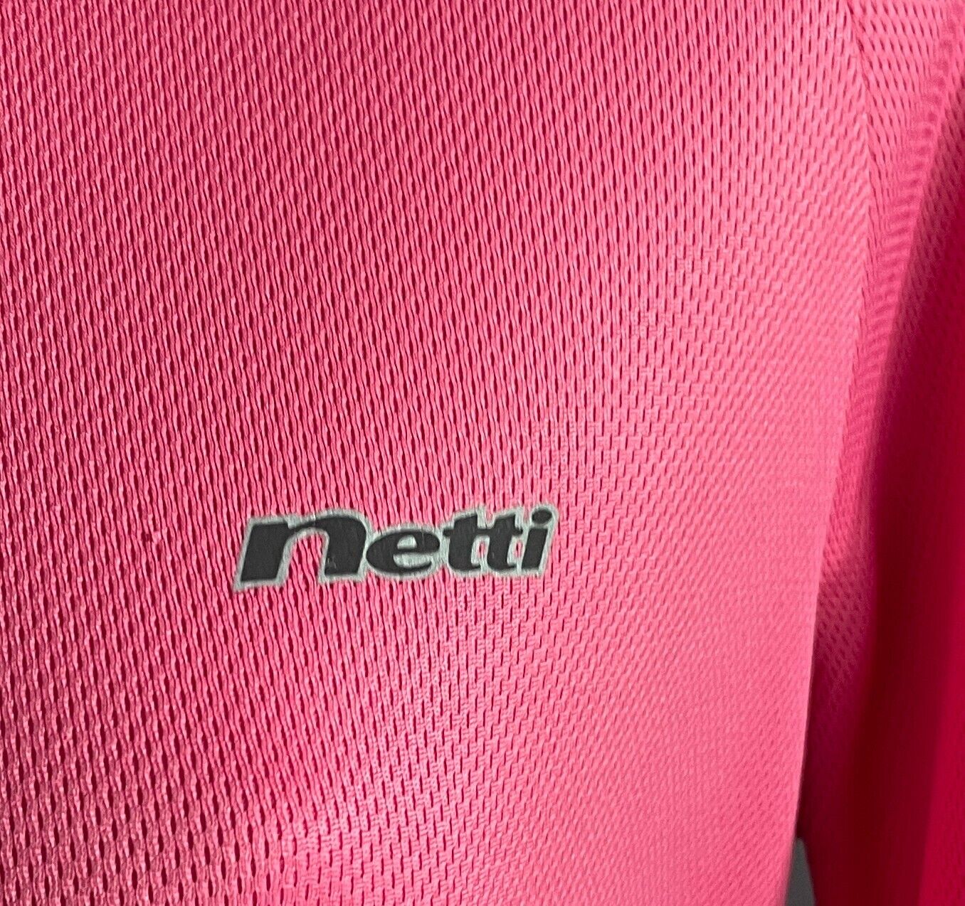 NETTI Cycling Riding Pink Jersey 1/2 Zip Long Sleeves Size 14 Stretch Fabric NEW