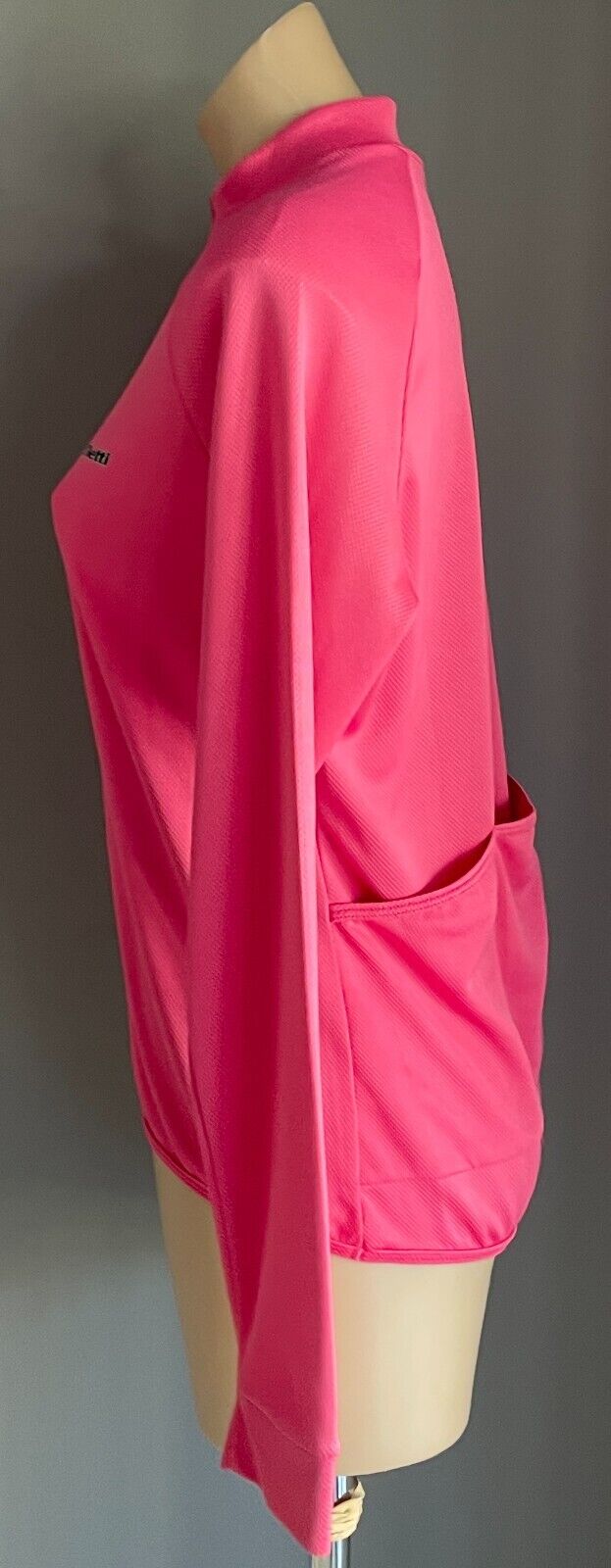 NETTI Cycling Riding Pink Jersey 1/2 Zip Long Sleeves Size 14 Stretch Fabric NEW