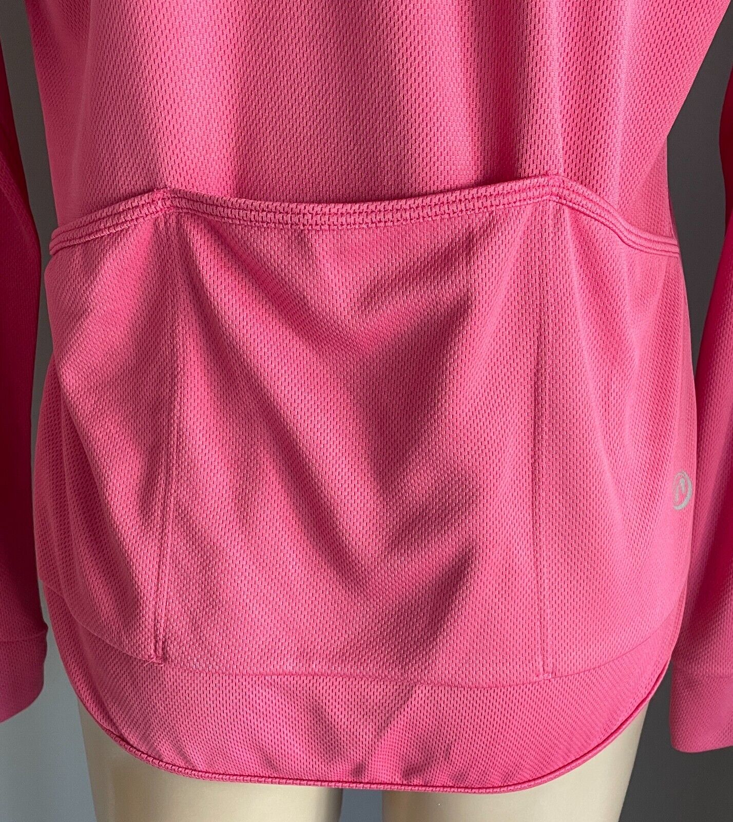 NETTI Cycling Riding Pink Jersey 1/2 Zip Long Sleeves Size 14 Stretch Fabric NEW
