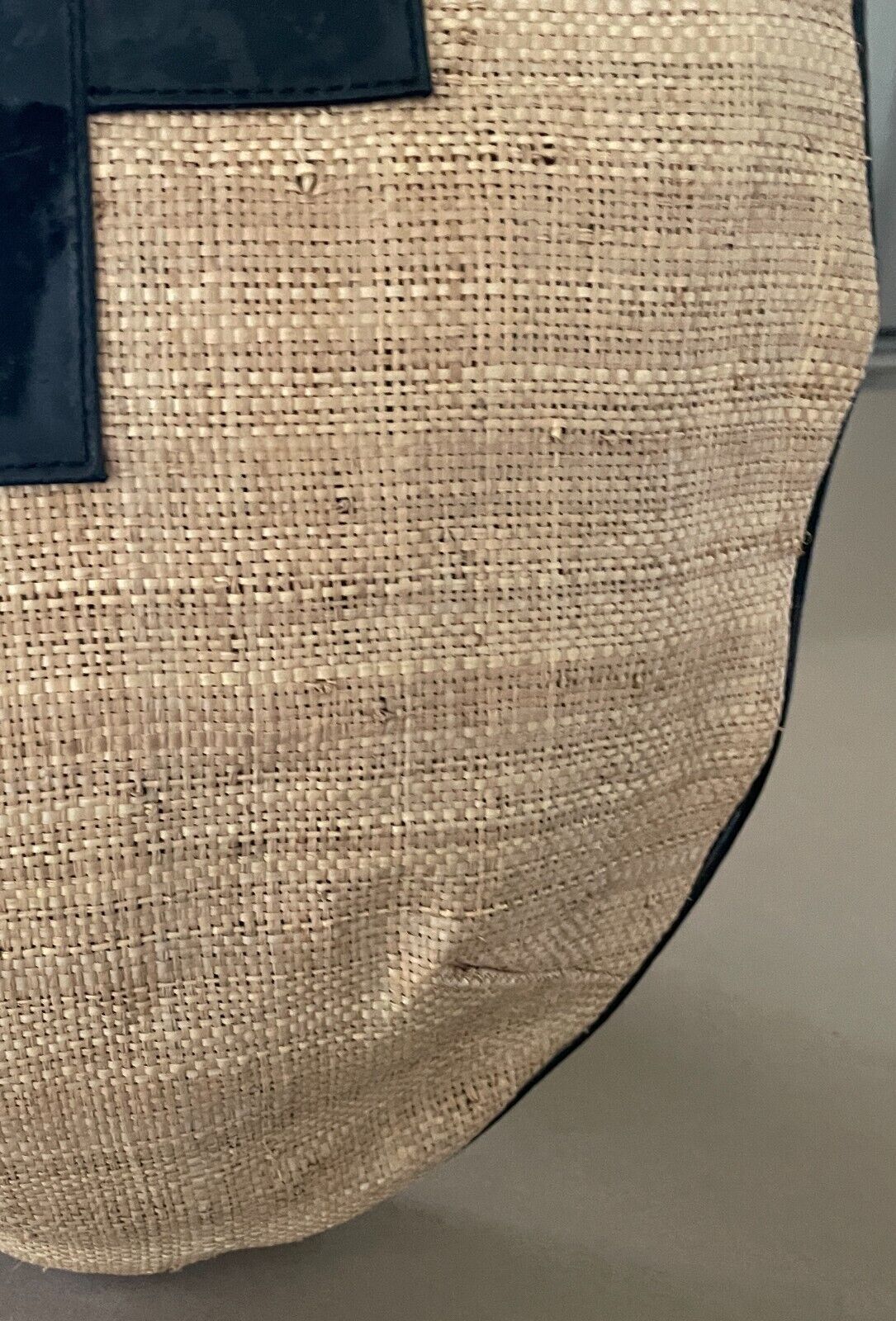 VACHETTA Hessian Look & Patent Pleather Shoulder Bag Tote Shopper - Unique!