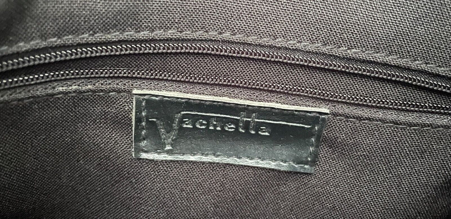 VACHETTA Hessian Look & Patent Pleather Shoulder Bag Tote Shopper - Unique!