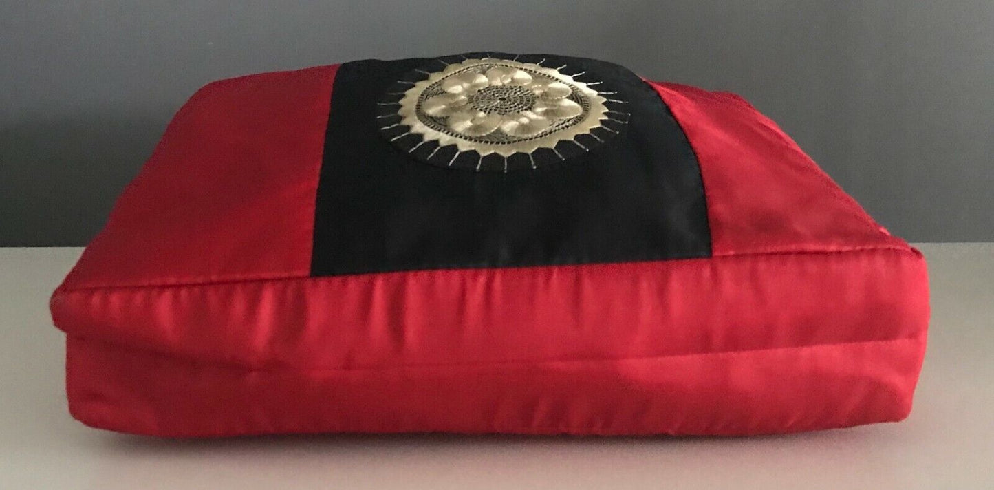 Oriental Tote Handbag Red & Black Gold Mandala Shopping Travel Bag Zip Top