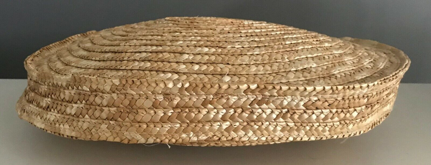Large Round Beach Bag TOTE Natural Colour Boho Rattan Woven Clutch Shopper NEW