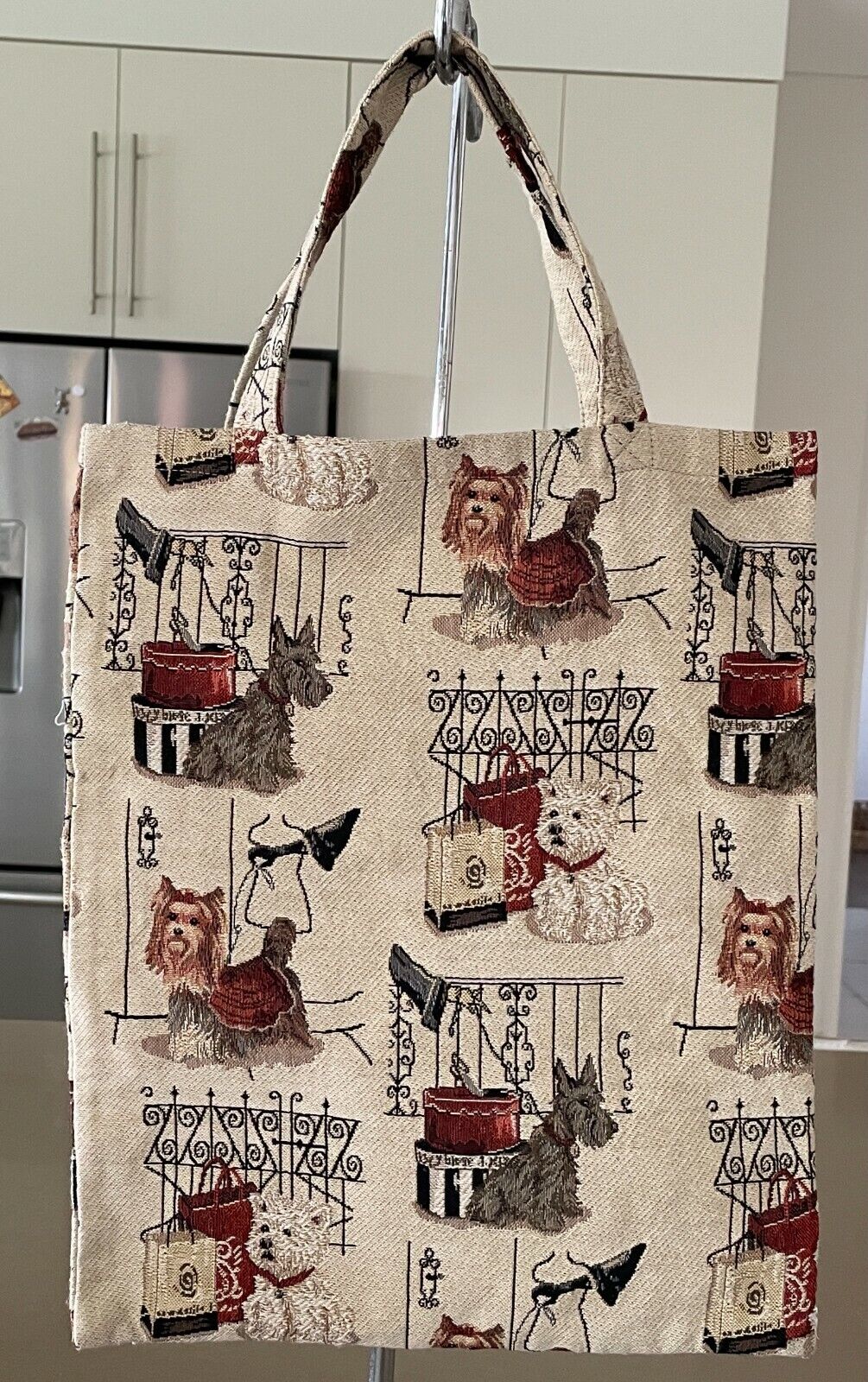 TOTE BAG Terrier Dog Breeds Tapestry Look Shopper  Thick Fabric Poly Cotton NEW