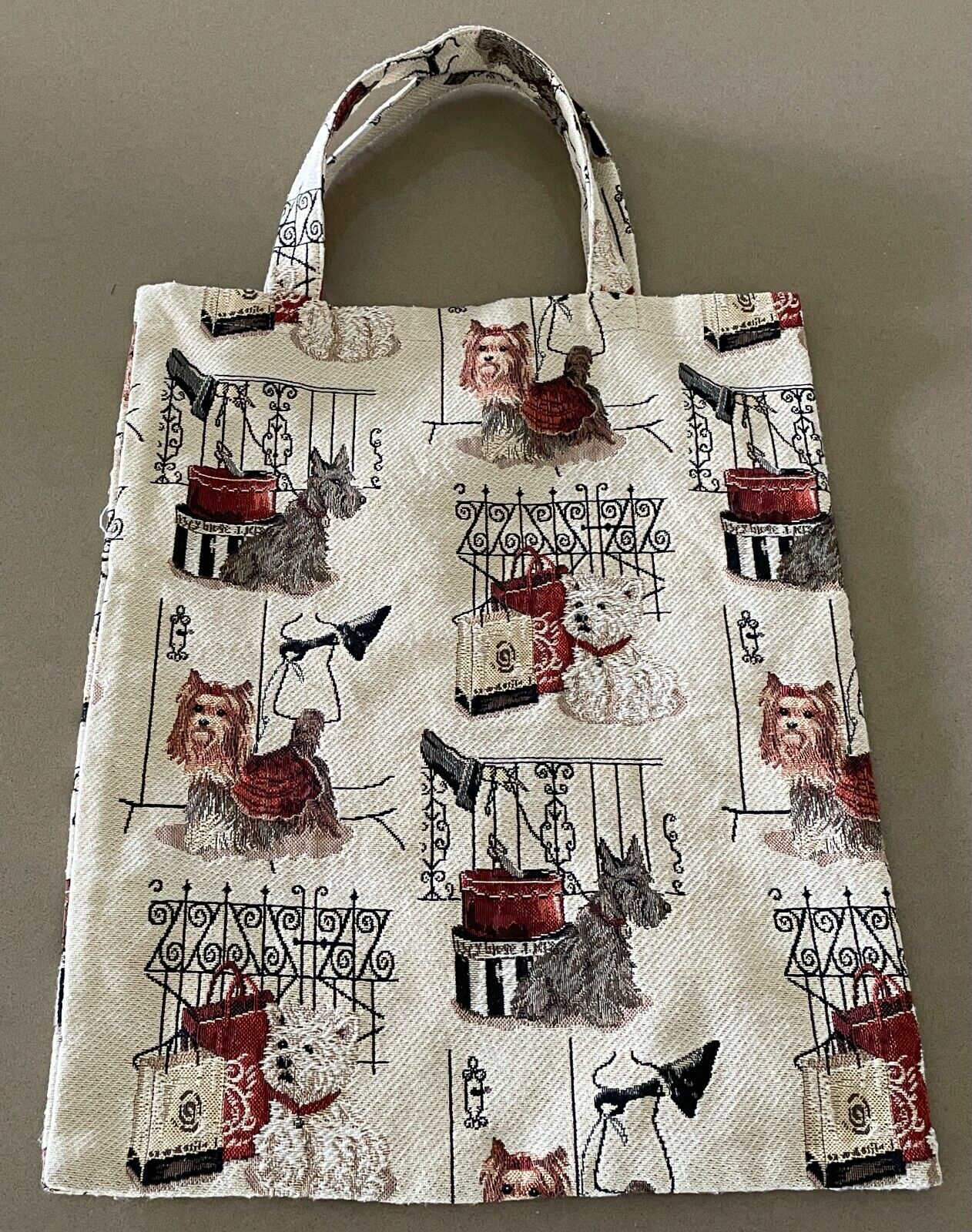 TOTE BAG Terrier Dog Breeds Tapestry Look Shopper  Thick Fabric Poly Cotton NEW
