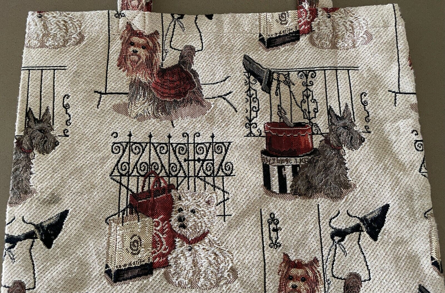 TOTE BAG Terrier Dog Breeds Tapestry Look Shopper  Thick Fabric Poly Cotton NEW