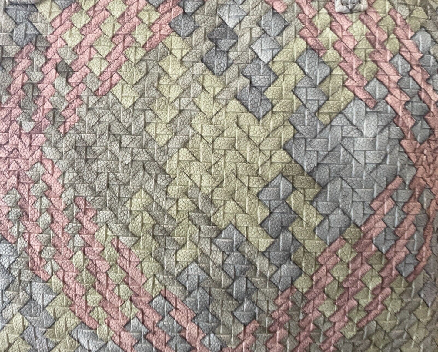 LAURA JONES Shopper Bag Multicoloured Pastel Pebble Look PU Woven Tote So Pretty