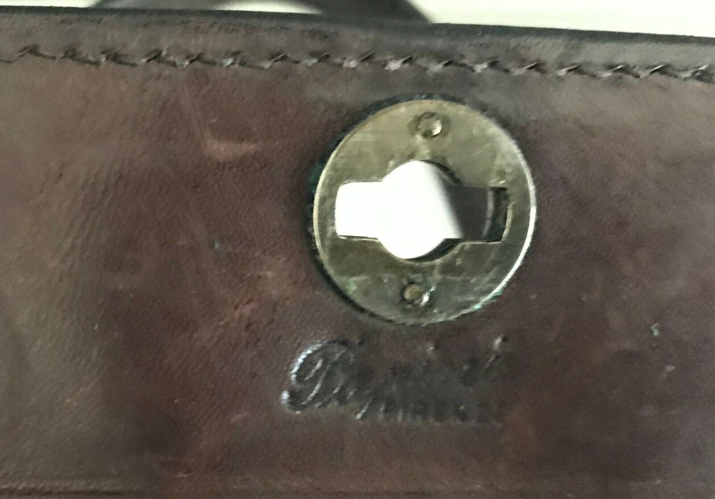 ITALIAN LEATHER BAG Brown Handbag Metal Latch Lock Tote Bag Medium Italy Vintage