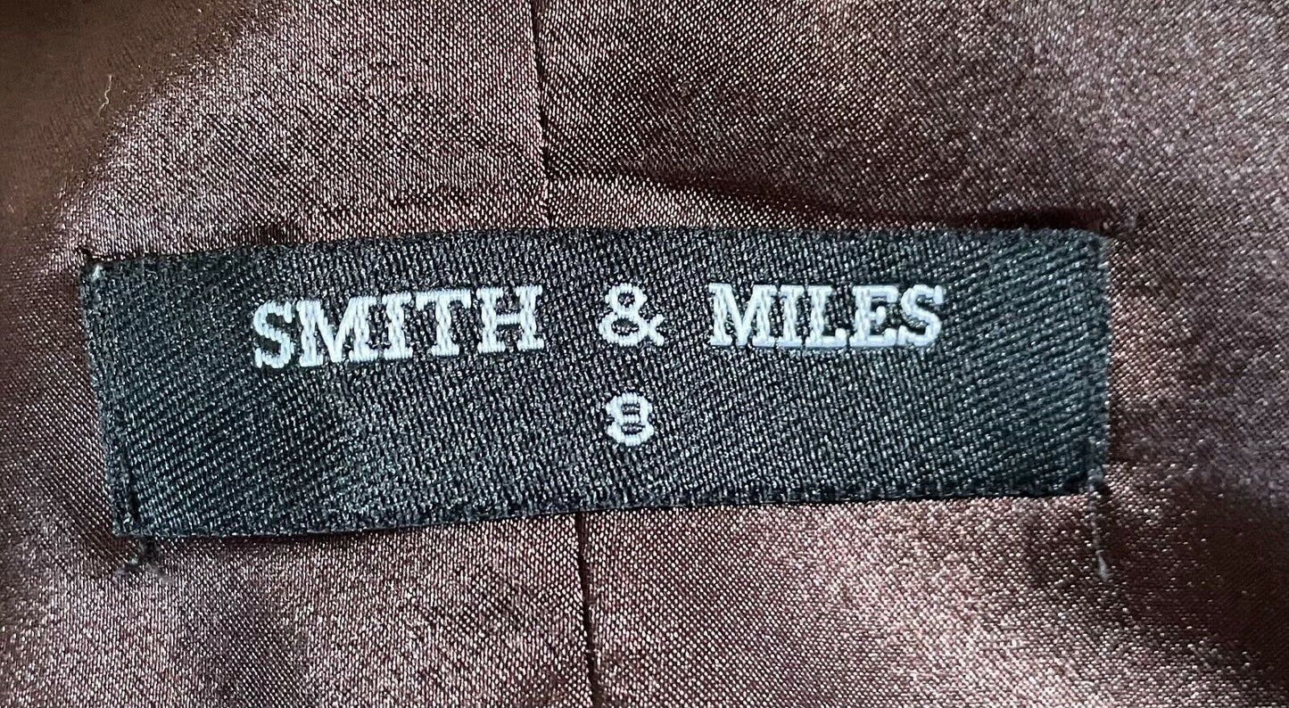 SMITH & MILES Dress Brown Beige Gold Animal Print Sleeveless Sheath Sz 8 10 NEW
