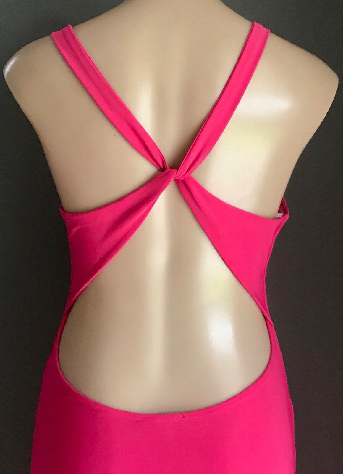 SUITE 62 Stretch Dress Pink Sleeveless Ruched Side Asymmetric Hem Ladies Size 10