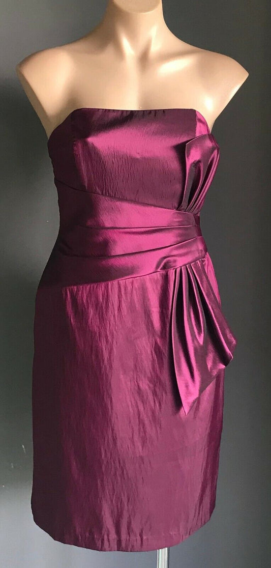 MR K Magenta Strapless Dress Boned Bodice Knee Length Cocktail Party Size 10 NEW
