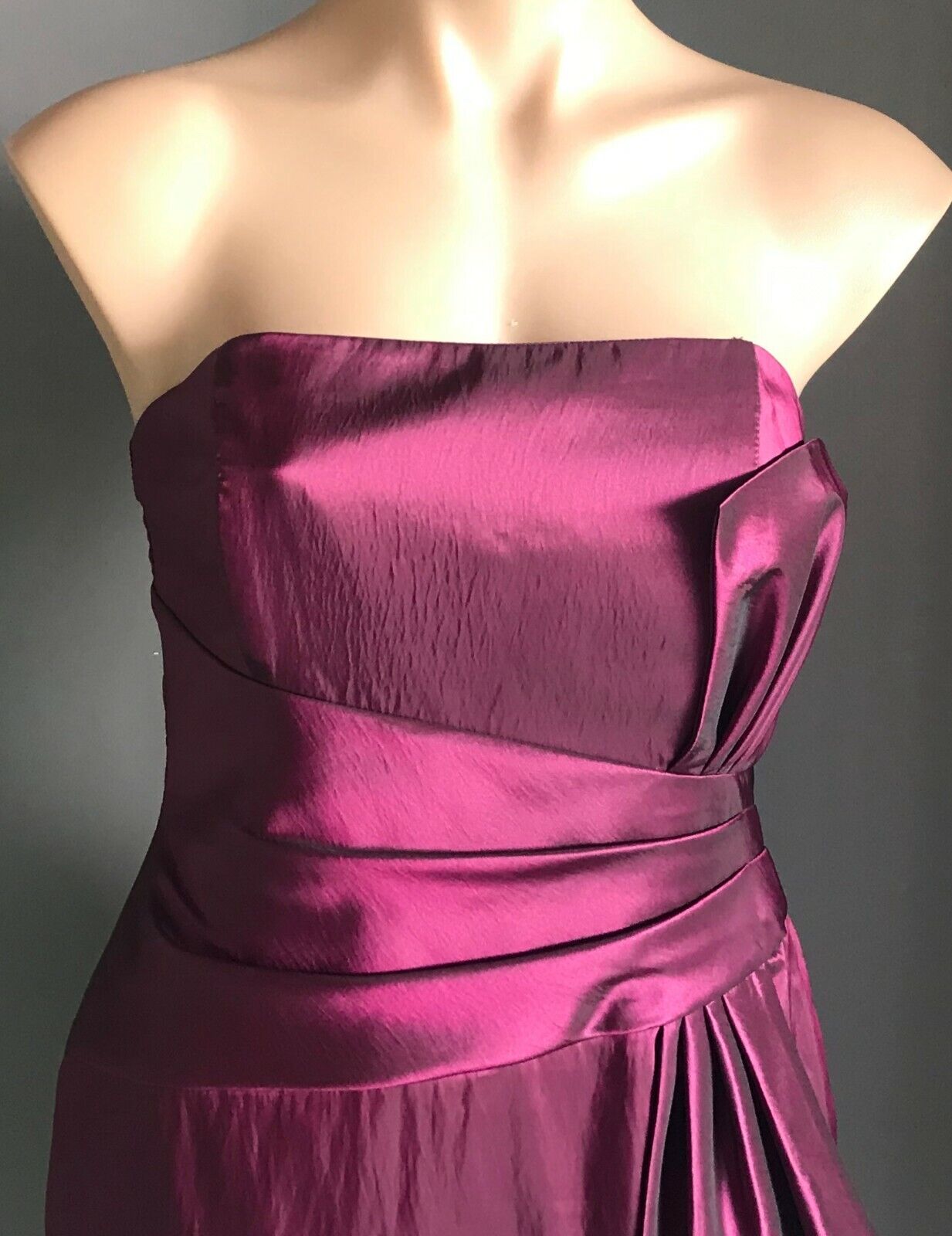 MR K Magenta Strapless Dress Boned Bodice Knee Length Cocktail Party Size 10 NEW