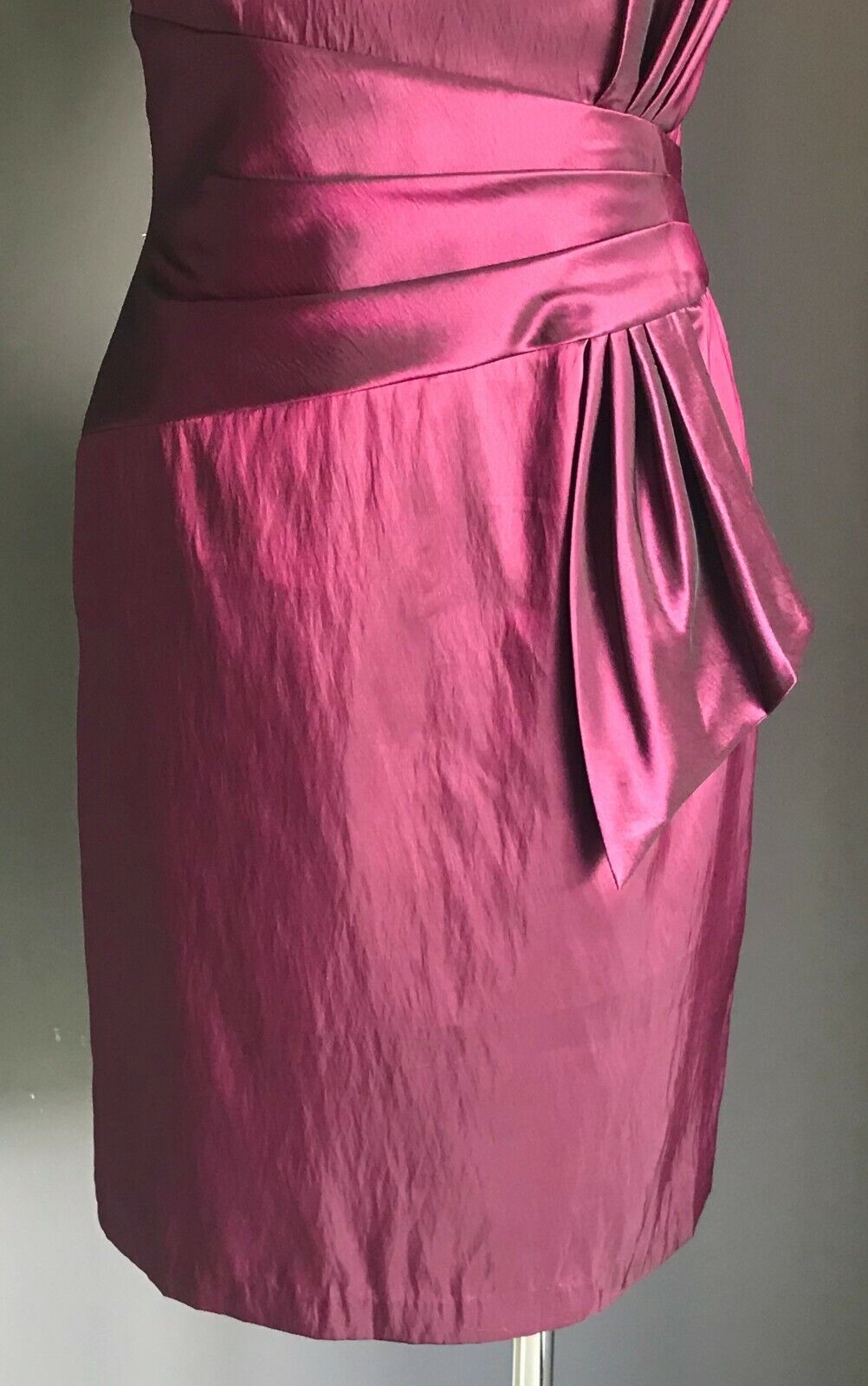 MR K Magenta Strapless Dress Boned Bodice Knee Length Cocktail Party Size 10 NEW