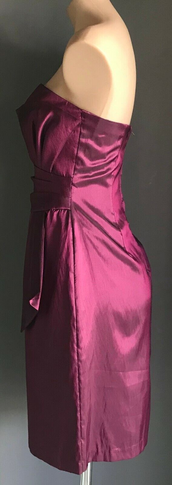 MR K Magenta Strapless Dress Boned Bodice Knee Length Cocktail Party Size 10 NEW